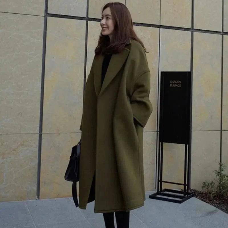 Women's wool woolen coat Suede Fringe Jacket