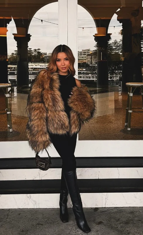 Three Panel Faux Fur Coat Quilted Hybrid Jacket
