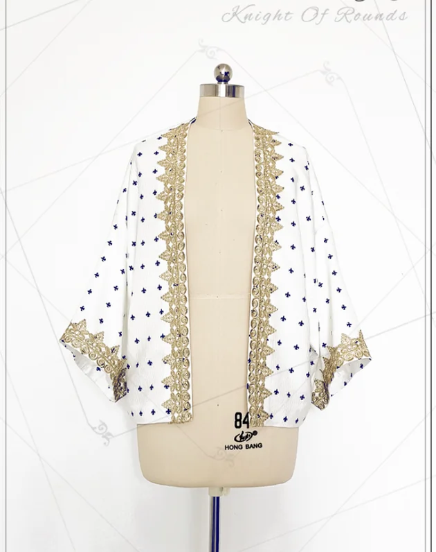 Princess Chronicles~Armory of Glory~Wa Lolita Elegant White Printed Coat Elegant Wool Jacket
