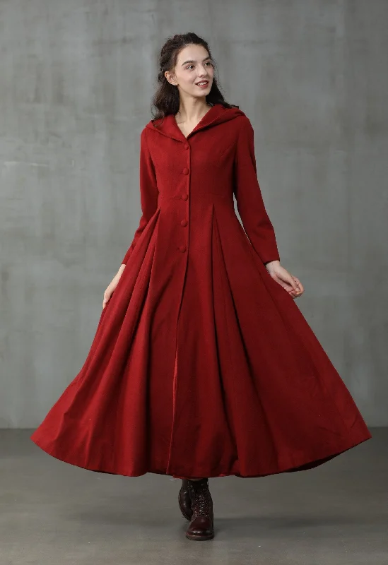 My Fair Lady 26 | Hooded Wool Coat Lightweight Utility Jacket