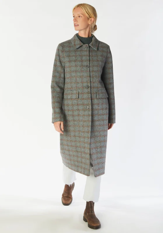 Richmond Coat | Silver Blue Check Quilted Hybrid Jacket