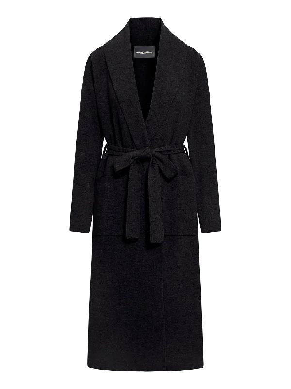 Long coat with belt Velvet Evening Cape