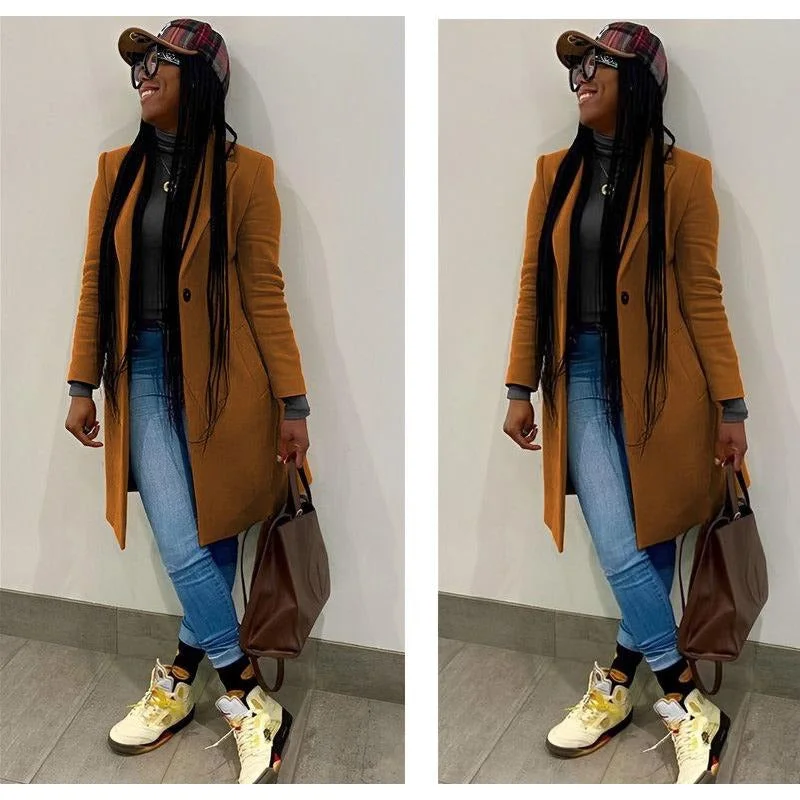 Single Button Coat Streetwear Bomber Jacket
