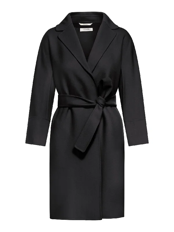 Short Arona coat in double wool Thick Layered Jacket