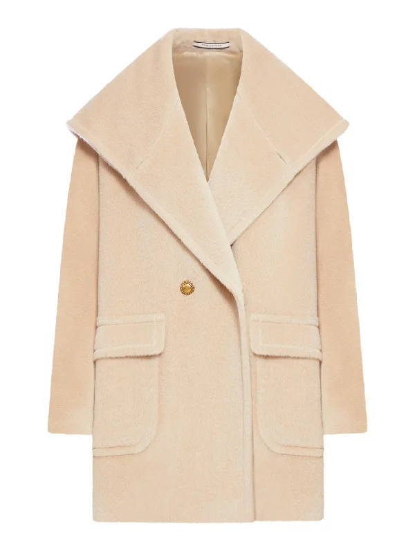 JILLY ALPACA WOOL COAT Hooded Raincoat Women