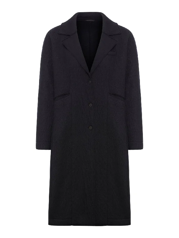 Regular fit coat with boiled wool lapel collar Padded Ski Jacket