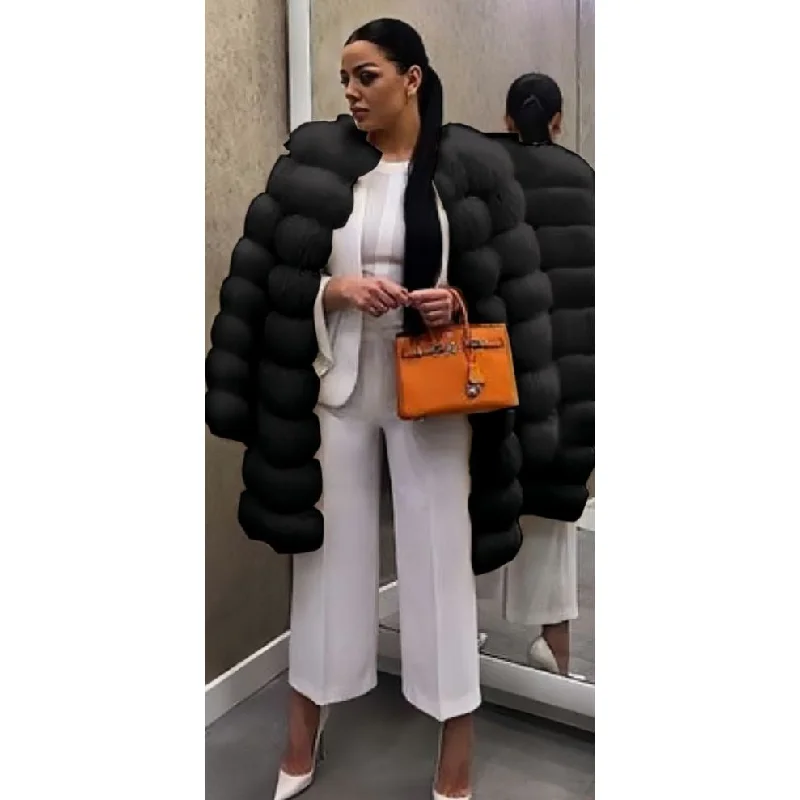 Vintage Fur Coat Fitted Faux Suede Blazer