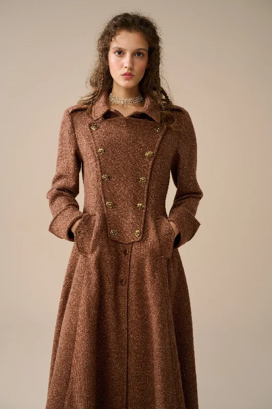 Erica 23 |Double breasted 100% wool coat Classic Trench Coat