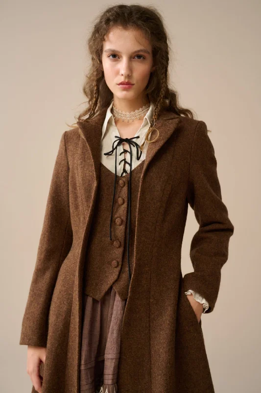 Doreen 15 |Vest-Layered 100% Wool Coat Lightweight Windbreaker