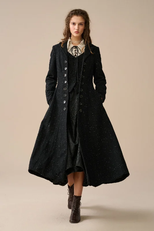 Doreen 15 |Vest-Layered 100% Wool Coat Cropped Tweed Jacket