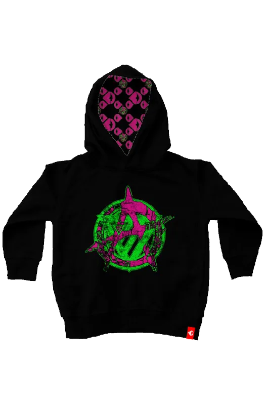 Acid Death Anarchy Kids Unisex Pullover Hoodie Textured Knit Design