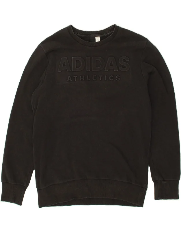 ADIDAS Mens Graphic Sweatshirt Jumper Medium Black Hoodie with Mock Neck Collared Structured ADIDAS Mens Graphic Sweatshirt Jumper Medium Black Hoodie with Mock Neck Collared Structured