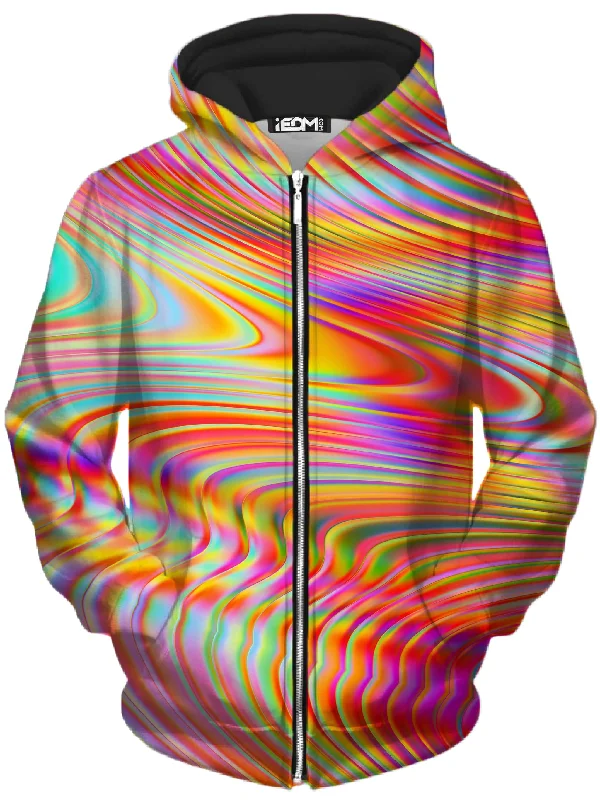Afternoon Delight Unisex Zip-Up Hoodie Hoodie with Side Slits Relaxed Casual