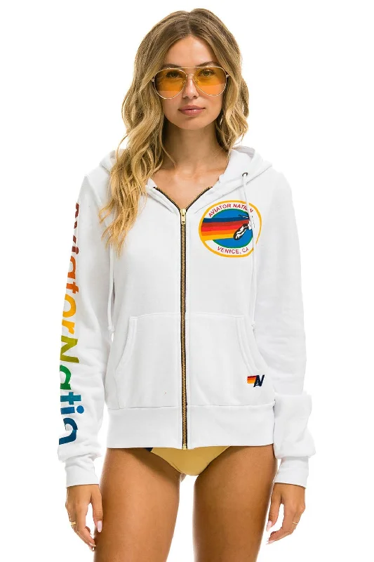AVIATOR NATION HOODIE - WHITE Hoodie Crop Top Short Trendy