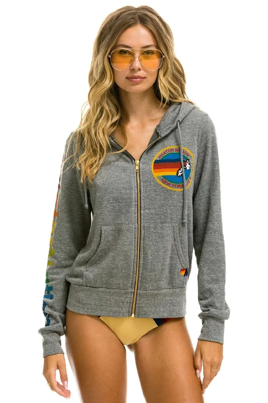 AVIATOR NATION NEW YORK CITY HOODIE - HEATHER GREY Hoodie with Magnetic Closure Innovative Modern AVIATOR NATION NEW YORK CITY HOODIE - HEATHER GREY Hoodie with Magnetic Closure Innovative Modern