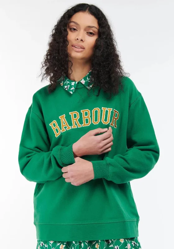 Barbour Womens Northumberland Sweatshirt, Glade Green Hoodie with Cuffed Sleeves Snug Secure Barbour Womens Northumberland Sweatshirt, Glade Green Hoodie with Cuffed Sleeves Snug Secure