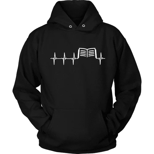 Book heart pulse Hoodie Hoodie with Hood Adjustable Protection