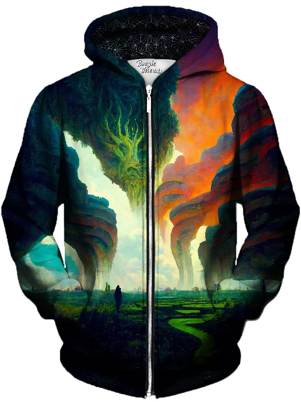 Celebrations Of Amazement Unisex Zip-Up Hoodie Hoodie with Hem Applique Textured Unique