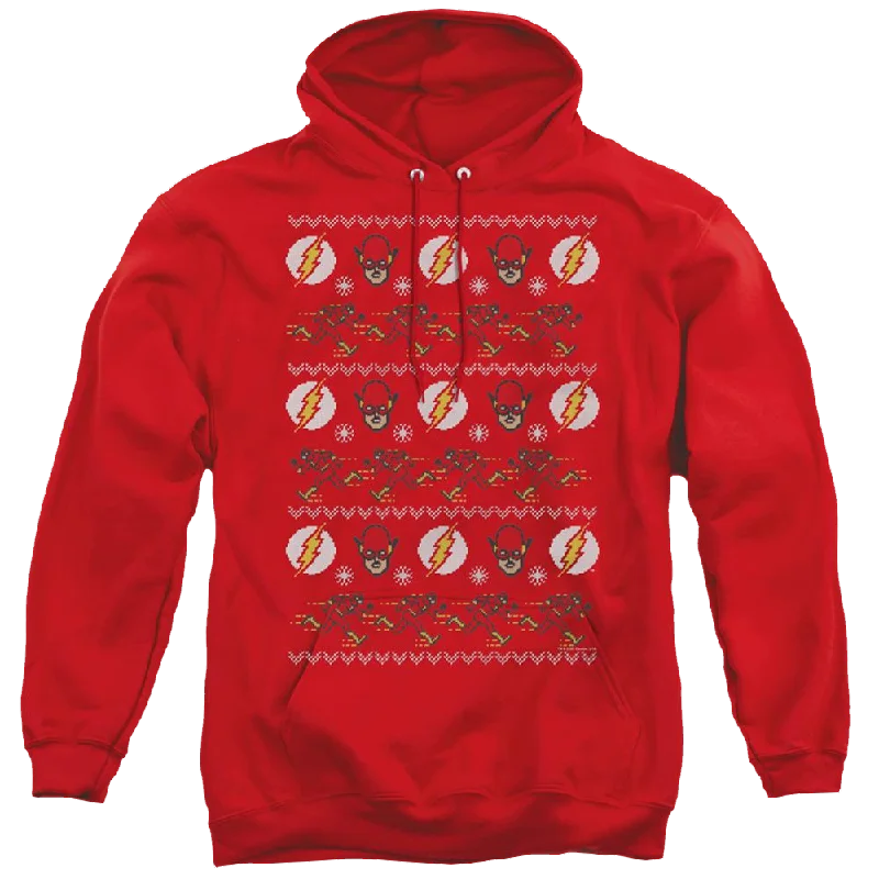 Flash, The The Flash Ugly Christmas Sweater - Pullover Hoodie Ruffled Neck Pullover