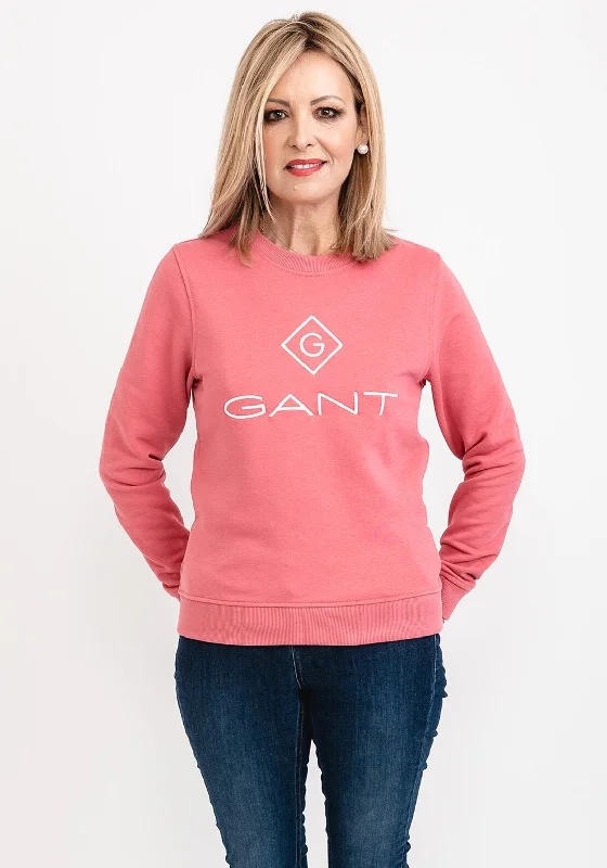Gant Lock Up Crew Neck Sweatshirt, Rapture Rose Hoodie with Side Slits Relaxed Casual Gant Lock Up Crew Neck Sweatshirt, Rapture Rose Hoodie with Side Slits Relaxed Casual