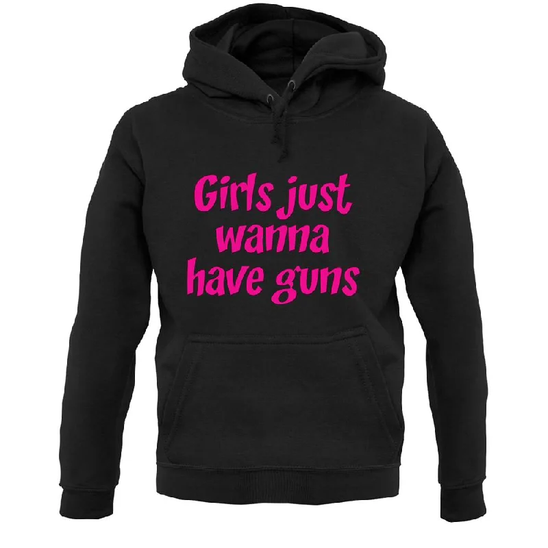 Girls Just Wanna Have Guns Unisex Hoodie Hoodie with Turtle Neck Cozy Winter