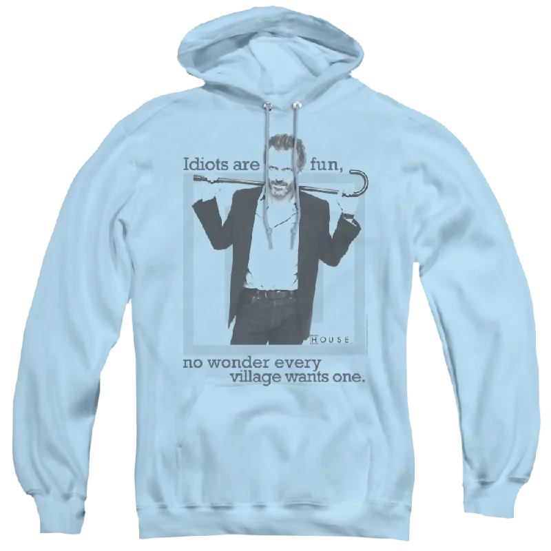 House Idiots Are Fun - Pullover Hoodie Button Front Sweater