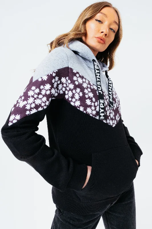 HYPE DITSY DAISY WOMEN'S PULLOVER HOODIE Boxy Neck Sweater