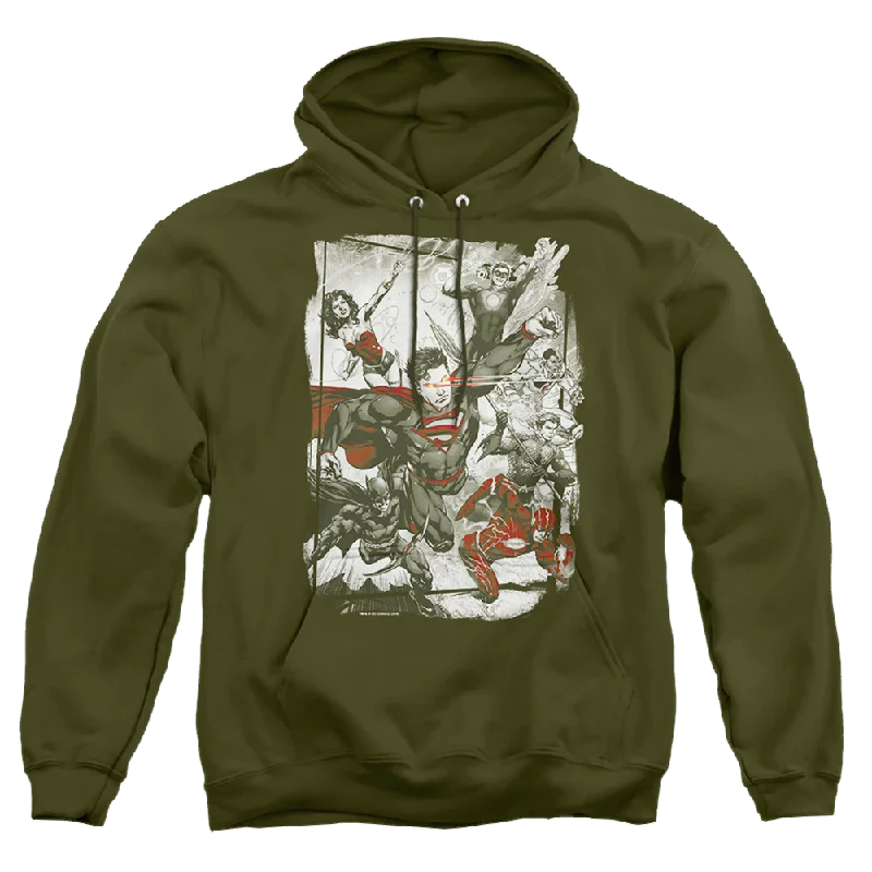 Justice League Green And Red - Pullover Hoodie Bolero Style Sweater