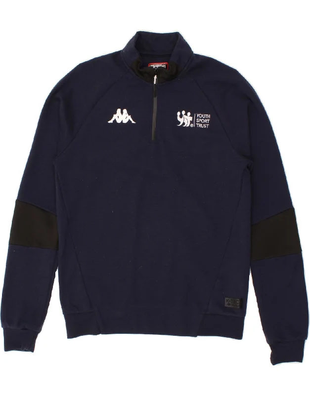 KAPPA Mens Graphic Sweatshirt Jumper Small Navy Blue Polyester Hoodie with Pastel Soft Subtle KAPPA Mens Graphic Sweatshirt Jumper Small Navy Blue Polyester Hoodie with Pastel Soft Subtle