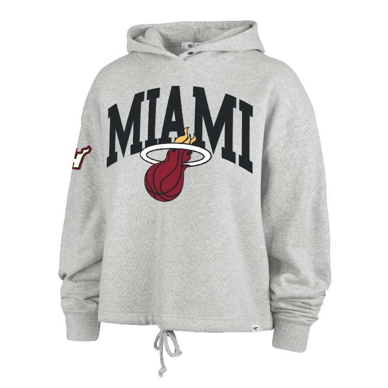 '47 Brand Miami HEAT High Hopes Women's Hoodie Hoodie with Monochrome Minimalist Simple '47 Brand Miami HEAT High Hopes Women's Hoodie Hoodie with Monochrome Minimalist Simple