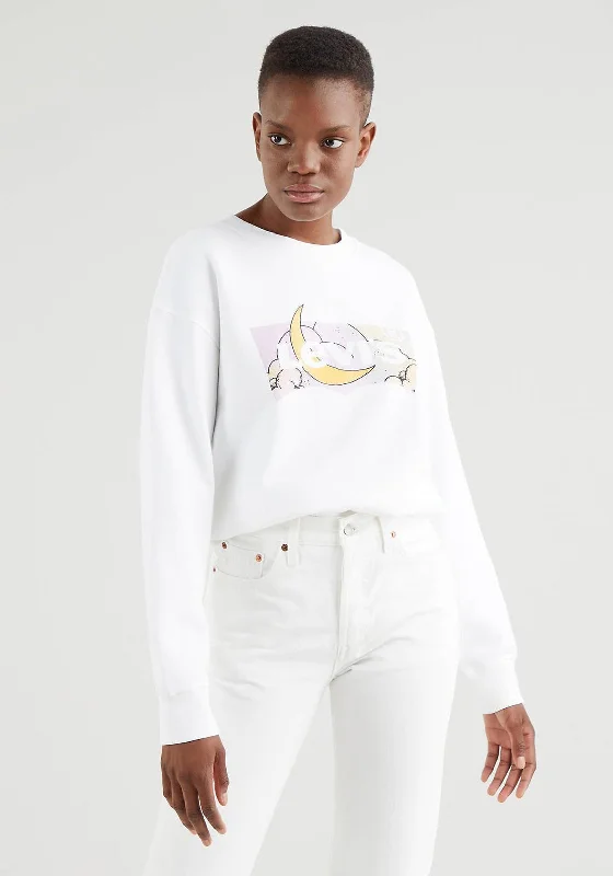 Levis® Moon Graphic Crew Neck Sweatshirt, White 0004 Hoodie with Crew Neck Simple Timeless Levis® Moon Graphic Crew Neck Sweatshirt, White 0004 Hoodie with Crew Neck Simple Timeless