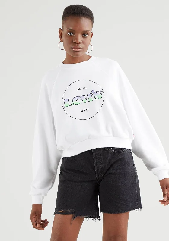 Levis® Ombre Vintage Raglan Crew Sweatshirt, White 0013 Hoodie with Rolled Sleeves Casual Relaxed Levis® Ombre Vintage Raglan Crew Sweatshirt, White 0013 Hoodie with Rolled Sleeves Casual Relaxed