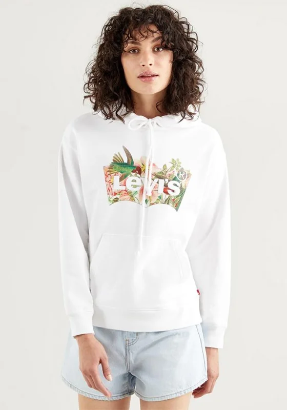 Levis® Womens Standard Graphic Hoodie, Hummingbird White Neutral 0010 Hoodie with Set-In Sleeves Structured Classic Levis® Womens Standard Graphic Hoodie, Hummingbird White Neutral 0010 Hoodie with Set-In Sleeves Structured Classic