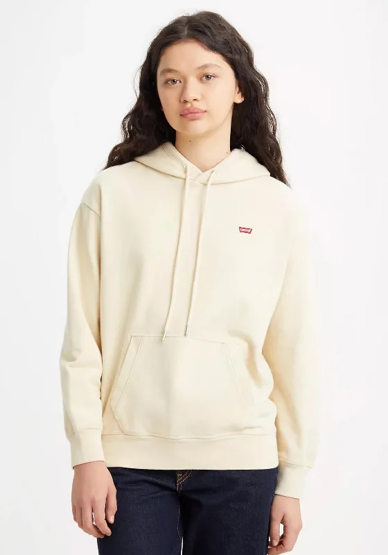 Levis® Womens Standard Hoodie, Crème Brulee 0035 Hoodie with Raglan Sleeves Sporty Comfortable Levis® Womens Standard Hoodie, Crème Brulee 0035 Hoodie with Raglan Sleeves Sporty Comfortable
