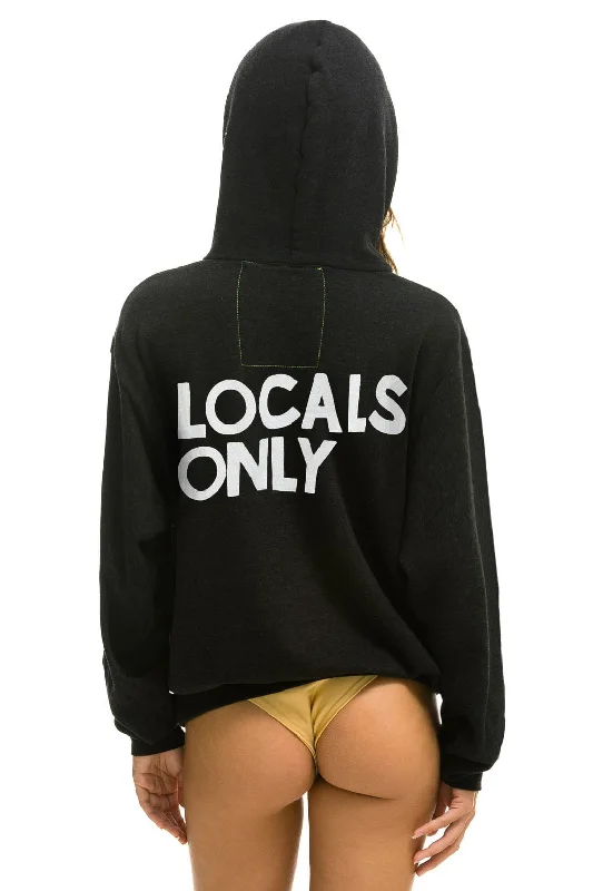 LOCALS ONLY HOODIE - BLACK Hoodie with Color Block Contrast Stylish