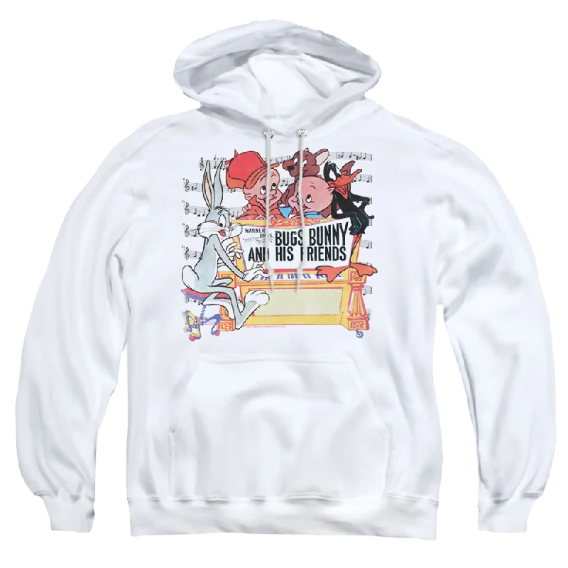 Looney Tunes Bugs And Friends - Pullover Hoodie Shirred Sleeve Feminine