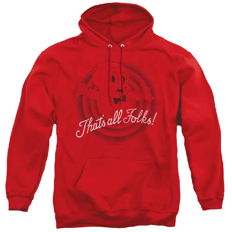 Looney Tunes Thats All Folks - Pullover Hoodie Boat Neck Sweater