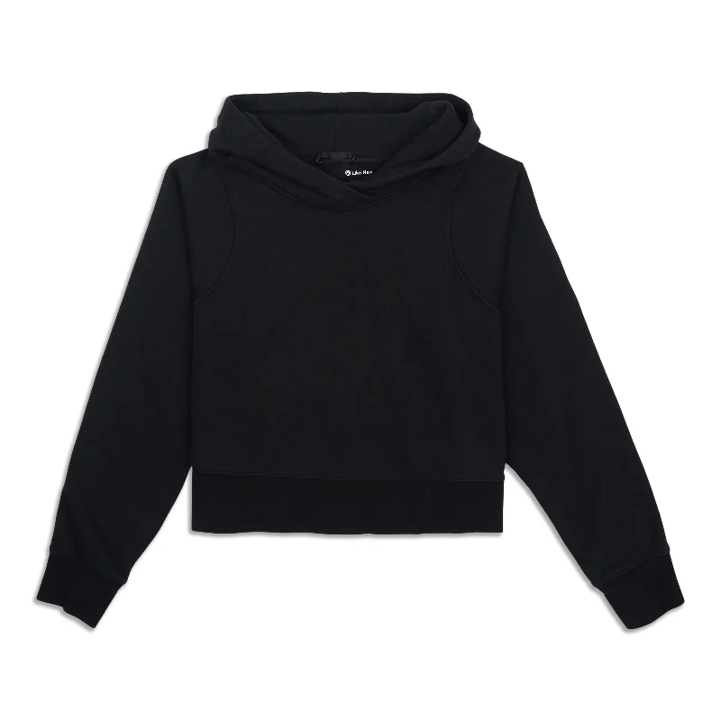 Loungeful Cropped Hoodie - Resale Hoodie with High Neck Warm Protective