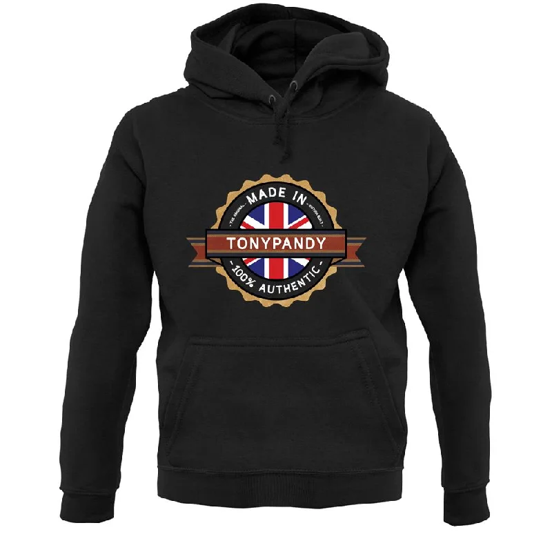 Made In Tonypandy 100% Authentic Unisex Hoodie Hoodie with Hem Raw Edge Edgy Unfinished