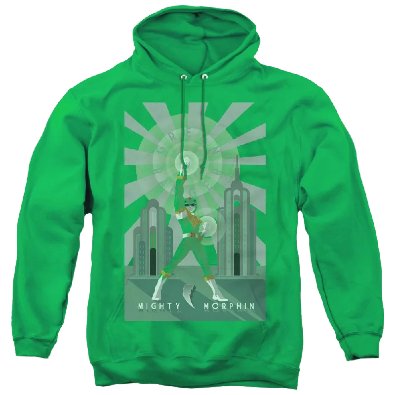 Mighty Morphin Power Rangers Green Ranger Deco - Pullover Hoodie Bardot Neck Top