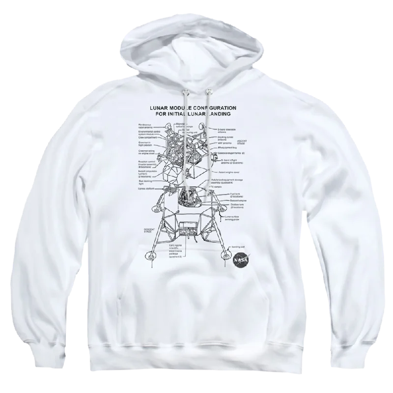 Nasa Lunar Module Digram - Pullover Hoodie Thick Cable Knit