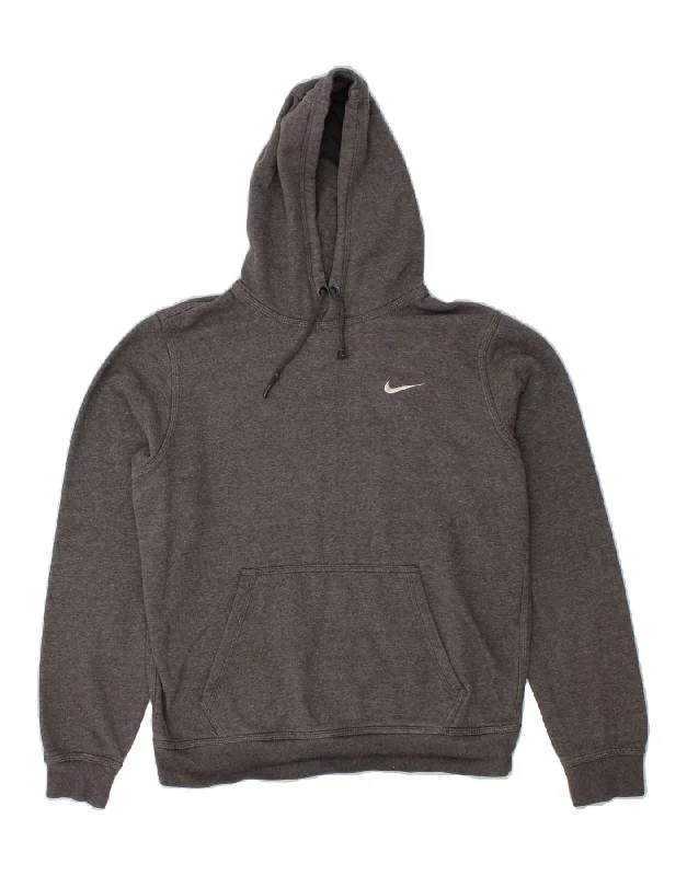 NIKE Mens Hoodie Jumper Medium Grey Cotton Hoodie with Rhinestones Sparkly Elegant