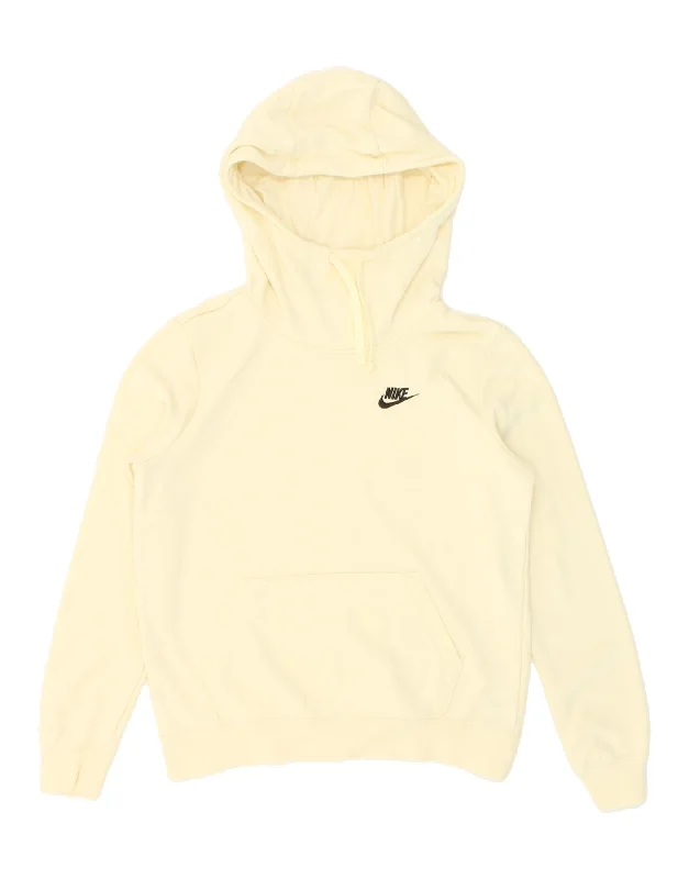 NIKE Womens Oversized Hoodie Jumper UK 10 Small Yellow Cotton Hoodie with Ribbed Neckline Snug Warm NIKE Womens Oversized Hoodie Jumper UK 10 Small Yellow Cotton Hoodie with Ribbed Neckline Snug Warm