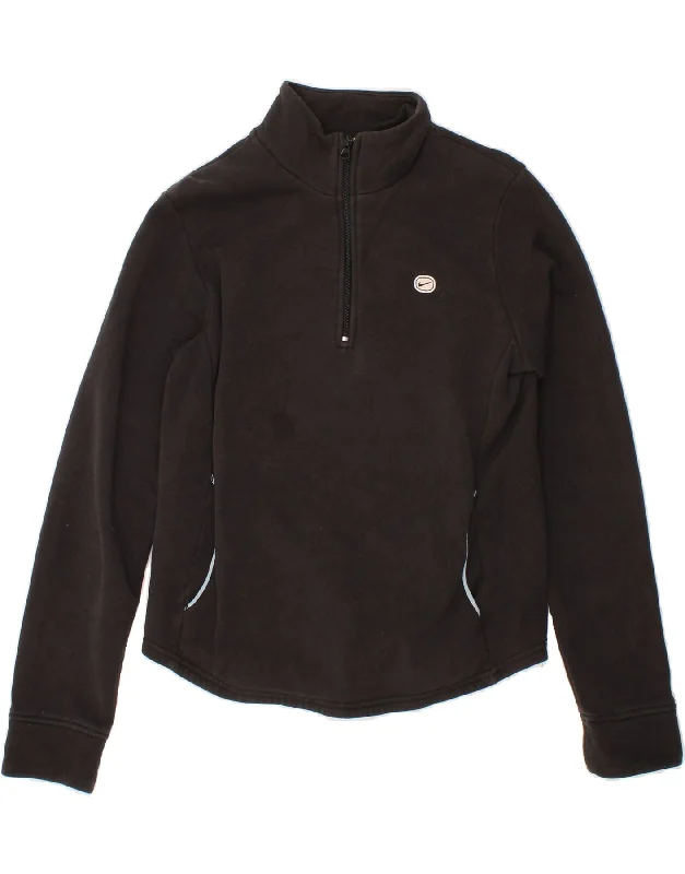 NIKE Womens Zip Neck Sweatshirt Jumper UK 14/16 Large Black Hoodie with Pastel Soft Subtle NIKE Womens Zip Neck Sweatshirt Jumper UK 14/16 Large Black Hoodie with Pastel Soft Subtle