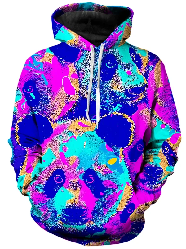 Panda Melt Unisex Hoodie Hoodie with Hem Fringe Bohemian Relaxed