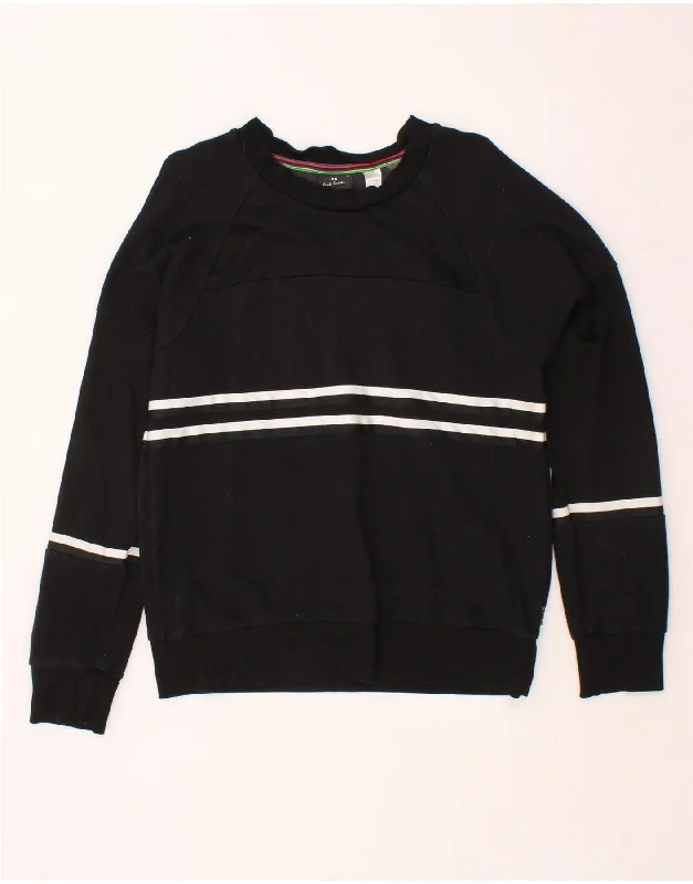 PAUL SMITH Mens Sweatshirt Jumper Medium Black Striped Viscose Hoodie with Contrast Stitching Detailed Premium PAUL SMITH Mens Sweatshirt Jumper Medium Black Striped Viscose Hoodie with Contrast Stitching Detailed Premium