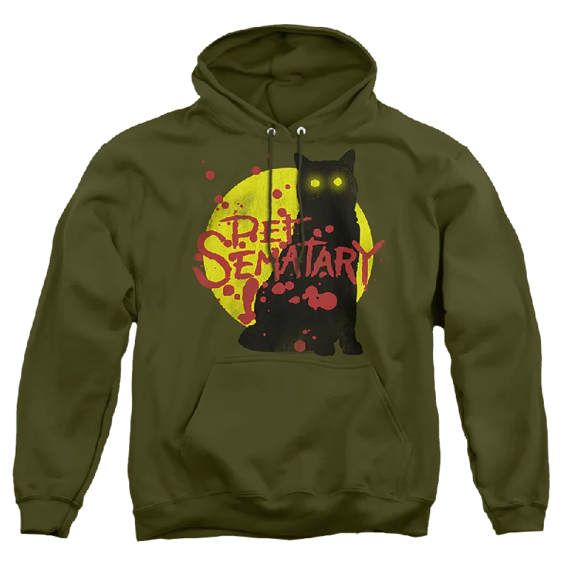 Pet Sematary Graphic Cat - Pullover Hoodie Port Neck Pullover