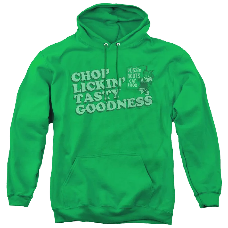Puss 'N Boots Chop Lickin Tasty Goodness - Pullover Hoodie Short Sleeve Top