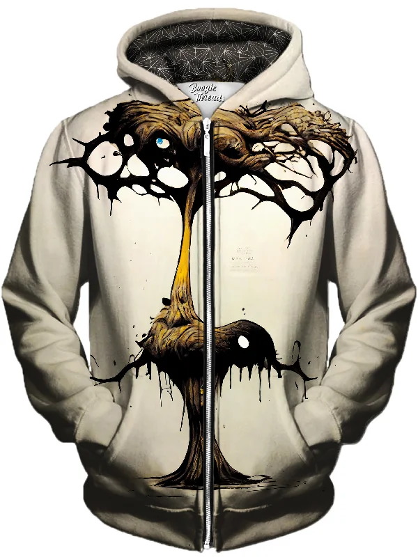 Tainted Wound Unisex Zip-Up Hoodie Hoodie with Stripes Bold Sporty