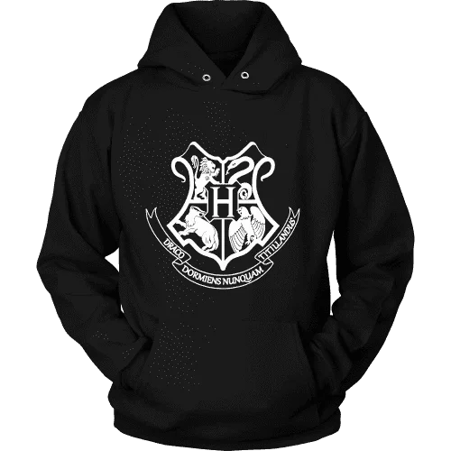 The Hogwarts Crest Hoodie Hoodie with Hem Fringe Bohemian Relaxed